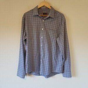 UNTUCKit Button Up Dress Shirt XL Extra Large Narsai Blue Purple Plaid 40700